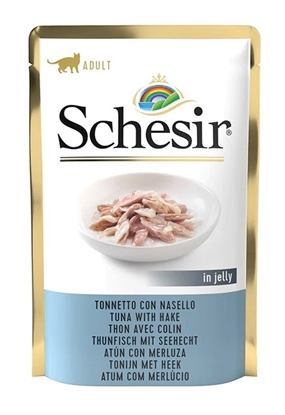 Attēls no SCHESIR in jelly Tuna with hake - wet cat food - 85 g