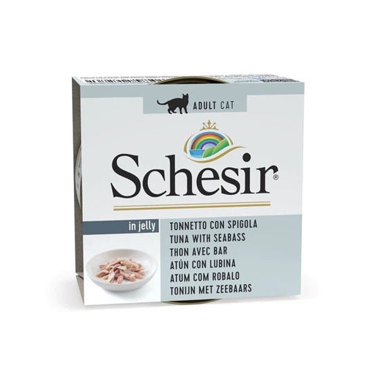 Picture of SCHESIR in jelly Tuna with sea bass - wet cat food - 85 g