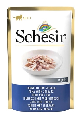 Attēls no SCHESIR in jelly Tuna with seabass - wet cat food - 85 g