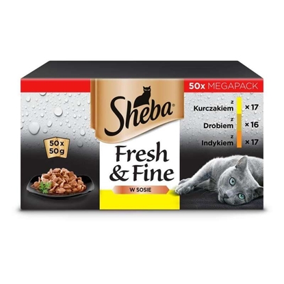 Attēls no SHEBA sachets in sauce poultry flavors - wet cat food - 50x50 g