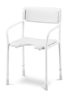 Attēls no Shower stool with indentation and backrest