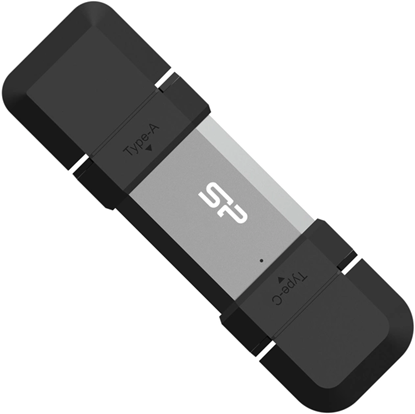 Picture of Silicon Power Dual USB Drive | Mobile C51 | 128 GB | USB Type-A and USB Type-C | Silver