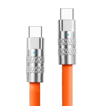 Attēls no Kabel USB Hoco Hoco Silikoninis kabelis USB-C - USB-C, 100W (oranžinis, 3m)