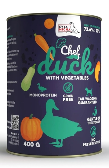 Изображение SYTA MICHA Chef Duck with vegetables - wet dog food - 400g