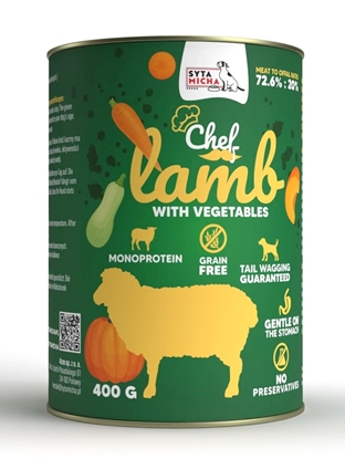 Attēls no SYTA MICHA Chef Lamb with vegetables - wet dog food - 400g