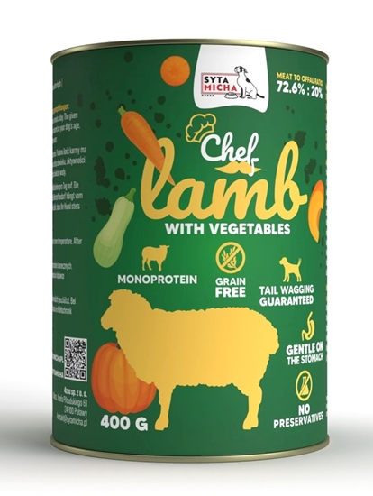 Изображение SYTA MICHA Chef Lamb with vegetables - wet dog food - 400g