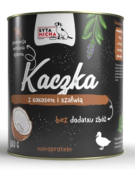 Picture of SYTA MICHA Duck with coconut and sage - wet dog food - 800g