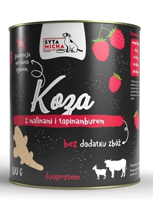 Attēls no SYTA MICHA Goat with raspberries and Jerusalem artichoke - wet dog food - 800g