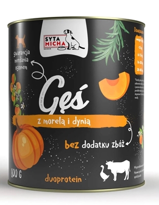 Attēls no SYTA MICHA Goose with apricots and pumpkin - wet dog food - 800g