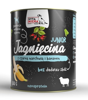 Attēls no SYTA MICHA Junior Lamb with black carrot and banana - wet dog food - 800g