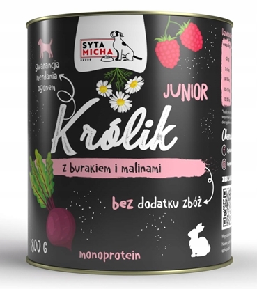 Attēls no SYTA MICHA Junior Rabbit with beetroot and raspberries - wet dog food - 800g