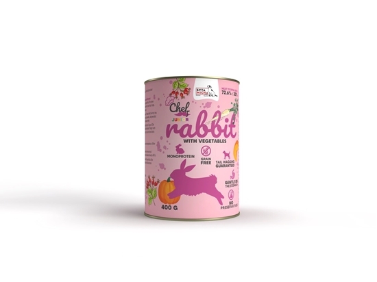 Picture of SYTA MICHA Rabbit with vegetables for puppy - wet dog food - 400g