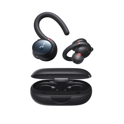 Изображение Soundcore Sport X10 True Wireless Bluetooth 5.2 Workout Headphones, Rotatable Ear Hooks, Deep Bass, IPX7 Waterproof, Sweatproof, 32H Play, Fast Charge, Sport Earbuds, Gym, Running