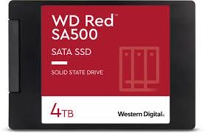 Picture of SSD|WESTERN DIGITAL|Red SA500|4TB|SATA 3.0|Write speed 520 MBytes/sec|Read speed 560 MBytes/sec|2,5"|TBW 500 TB|MTBF 1750000 hours|WDS400T2R0A