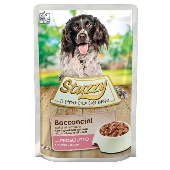 Picture of STUZZY Chunks with ham - wet dog food - 100 g