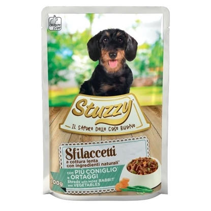 Attēls no STUZZY Shreds with rabbit and vegetables - wet dog food - 100 g