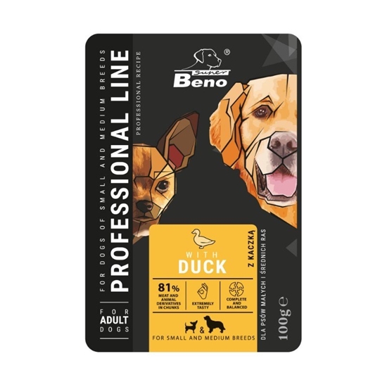 Picture of SUPER BENO Adult Small and medium Duck - Wet dog food - 100 g