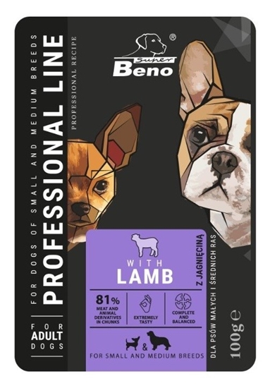 Picture of SUPER BENO Adult Small and medium Lamb - Wet dog food - 100 g