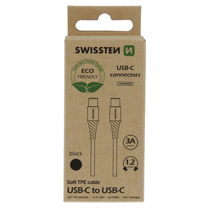 Attēls no Swissten Soft 3A USB-C - USB-C Data and Charging Cable 1.2m