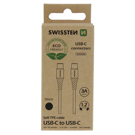 Picture of Swissten Soft 3A USB-C - USB-C Data and Charging Cable 1.2m