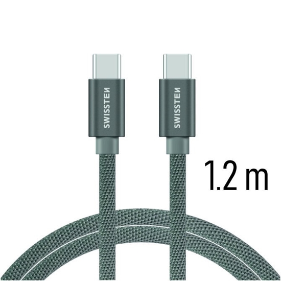 Picture of Swissten Textile Fast Charge 3A USB-C / USB-C Data and Charging Cable 1.2m
