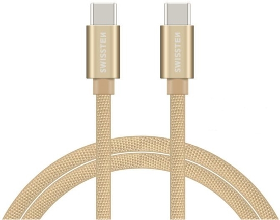 Изображение Swissten Textile Fast Charge 3A USB-C / USB-C Data and Charging Cable 1.2m