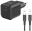 Attēls no Swissten Travel Charger GaN USB-C 35W PD + Data Cable USB-C - Lightning 1.2m