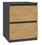 Изображение Topeshop W2 ANTRACYT/ARTISAN nightstand/bedside table 2 drawer(s) Anthracite, Oak