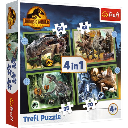 Attēls no TREFL JURASSIC WORD 35+48+54+70 dėlionių rinkinys „Juros periodo parkas“