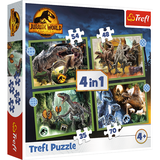 Picture of TREFL JURASSIC WORD 35+48+54+70 dėlionių rinkinys „Juros periodo parkas“