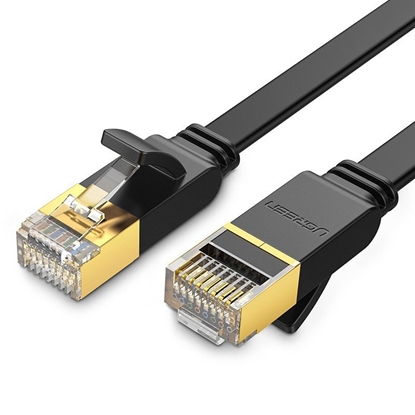 Attēls no Ugreen Płaski kabel sieciowy UGREEN NW106 Ethernet RJ45, Cat.7, STP, 10m (czarny)
