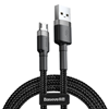 Изображение USB cable Baseus Cafule, microUSB, 1.0m, 2.4A, grey-black CAMKLF-BG1