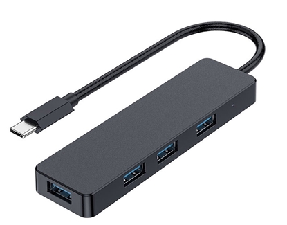 Picture of USB Centrmezgls Gembird USB Type-C 4-port Black