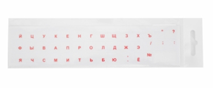 Attēls no Uzlīmes klaviatūrai Caurspīdīga / SARKANI RUS BLISTER