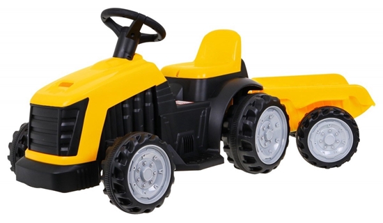 Picture of Vaikiškas elektrinis traktorius su priekaba, geltonas
