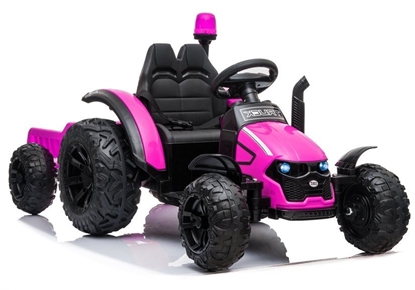 Attēls no Vaikiškas vienvietis elektrinis traktorius HZB-200, rožinis