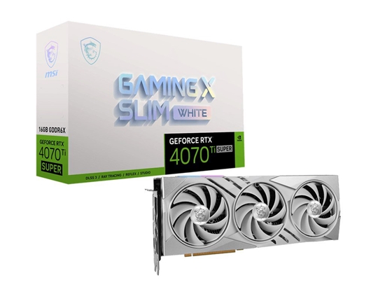 Изображение Vaizdo plokštė MSI  GeForce RTX 4070 Ti SUPER 16G GAMING X SLIM WHITE  NVIDIA  16 GB  GeForce RT