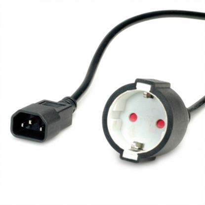 Изображение VALUE Power Cable, German Socket to IEC C14 Plug, black, 0.3 m