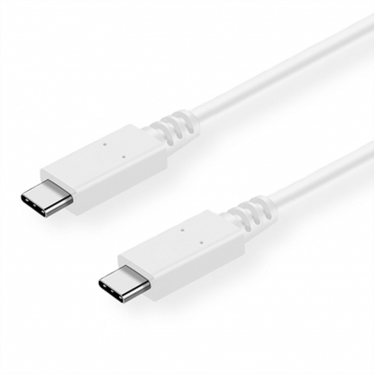 Изображение VALUE USB 3.2 Gen 2 Cable, PD (Power Delivery) 20V5A, with Emark, C-C, M/M, white, 0.5 m