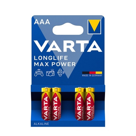 Picture of VARTA Longlife Max Power Alkaline Battery AAA (1,5V) B4