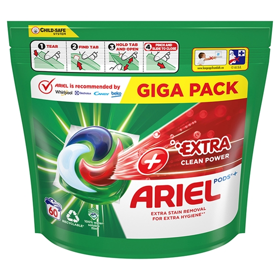 Изображение Veļas mazg.kapsulas Ariel Extra clean 60gab.