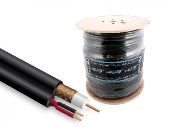 Picture of Videonovērošanas sistēmu  kabelis, PRO BASE, RG59, 500m, melns, kombinēts ar barošanas dzīslām
