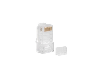 Изображение Wtyk sieciowy RJ45 8P8C kat.6 UTP (100szt) z prowadnicą do linki i do drutu 