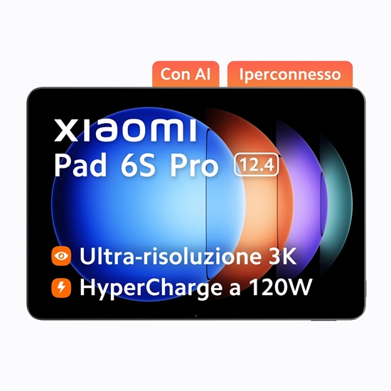 Изображение Xiaomi Pad 6S Pro Qualcomm Snapdragon 256 GB 31.5 cm (12.4") 8 GB Wi-Fi 7 (802.11be) Graphite, Grey