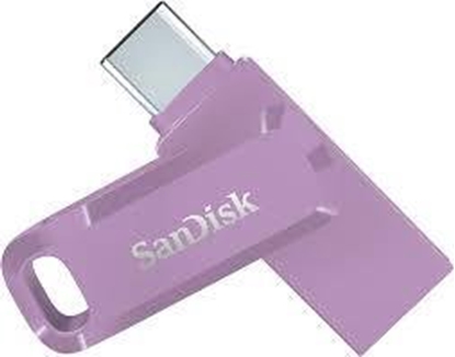 Attēls no Zibatmiņa SanDisk Ultra Dual Drive Go USB-A / USB Type-C 128GB Lavender