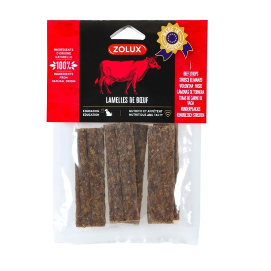 Picture of ZOLUX Beef stripes - dog treat - 100g