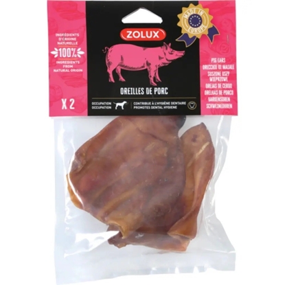 Изображение ZOLUX Dried pork ear - dog treat - 2 x 80g