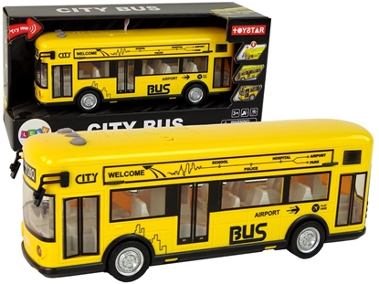 Изображение Žaislinis miesto autobusas, 1:18, geltonas