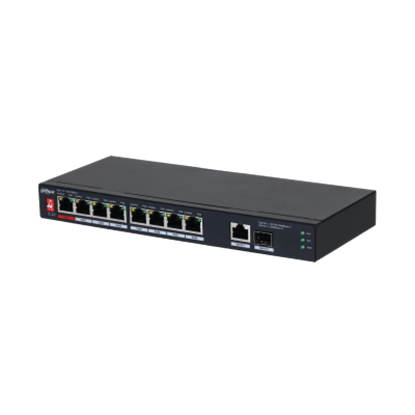 Attēls no 10-Port Unmanaged Desktop Switch with 8-Port PoE | PFS3110-8ET1GT1GF-96