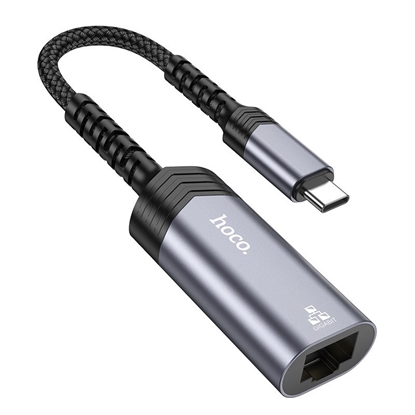 Attēls no Adapteris Hoco UA26 USB-C to RJ45 (1000 Mbps) pilkas